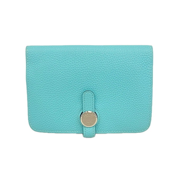 HERMES Accessories - Hermes Dogon Compact Togo Leather Wallet/Coin Case, Blue Saint-Cyr, X Stamp, ...